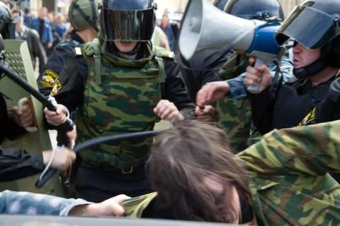 At the demonstration Stock Photos