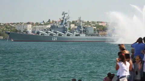 Demonstration of the possibilities of fire vessel Stock Footage 40486530