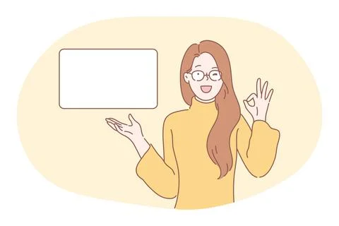 Demonstration, promotion, advertisement concept Stock-Illustration