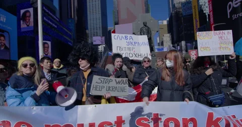Demonstration, Protest Against The Russian War In Ukraine Video stock 171161166