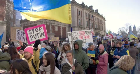 Demonstration, Protest Against The Russian War In Ukraine Video stock 171167120