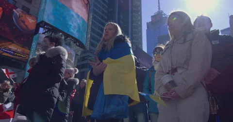 Demonstration, Protest Against The Russian War In Ukraine Stock Footage 195240686