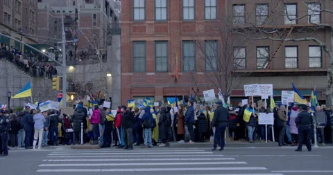 Demonstration, Protest Against The Russian War In Ukraine Stock Footage 195249820