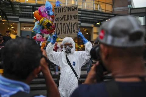 Demonstration to protest the ejection of the democratically elected government i Stock Photos
