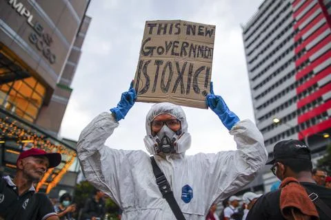 Demonstration to protest the ejection of the democratically elected government i Stock Photos