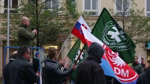 Demonstration of radical extremists, suppression of democracy, against EU Stock Footage 73249080