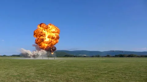 A demonstration of a retro aircraft from the Second World War Stock Footage 316896780