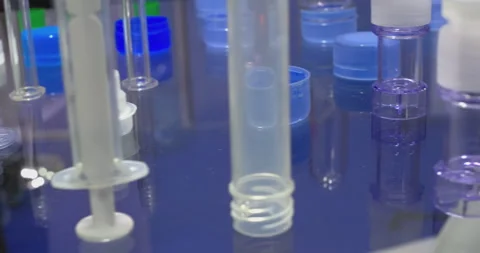 Demonstration of samples of various plastic products. Stock Footage 329222553