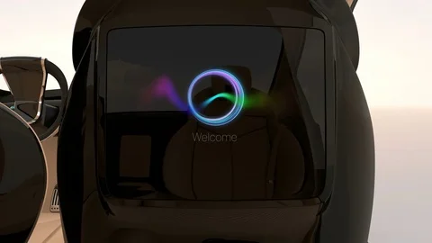Demonstration of seat mounted monitor`s user interface Video stock 75739949