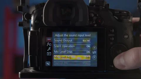 Demonstration of the settings of the different shooting modes on the camera. Stock Footage 234540088