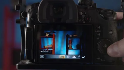 Demonstration of the settings of the different shooting modes on the camera. Stock Footage 234540113