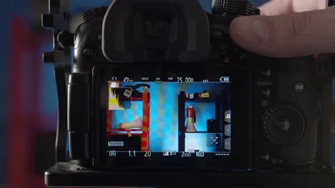 Demonstration of the settings of the different shooting modes on the camera. Stock Footage 234540291