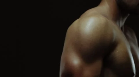 Demonstration of shoulder muscles  Stock Footage 53144681