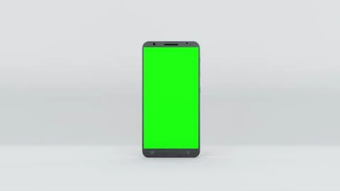 Demonstration of a smartphone with a green screen. Computer generated modern Stock Illustration