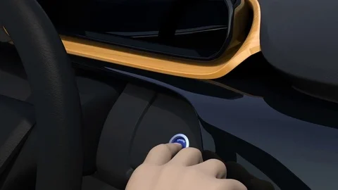 Demonstration of start engine of autonomous car Stock Footage 78084651