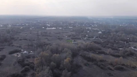Demonstration of steppe fires from a height Stock Footage 127388034