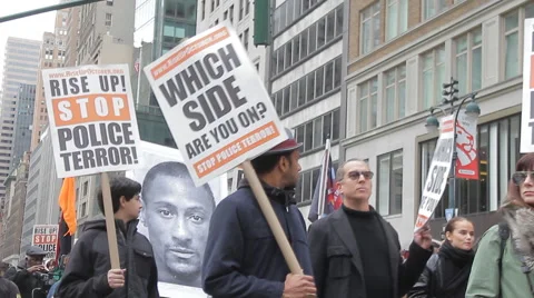 Demonstration Stop the Cops Stock Footage 56347355