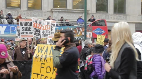 Demonstration Stop the Cops Stock Footage 56347443