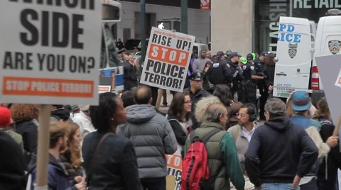 Demonstration Stop the Cops Stopped Stock Footage 56347181