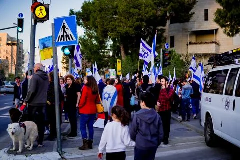 Demonstration in the street of Jerusalem Foto stock