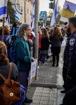 Demonstration in the street of Jerusalem Foto stock