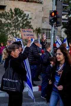 Demonstration in the street of Jerusalem Foto stock