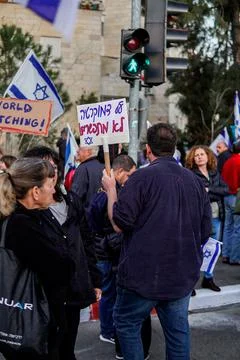 Demonstration in the street of Jerusalem Foto stock
