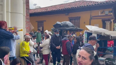 Demonstration in the streets of bogota Stock Footage 239414645