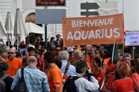 Demonstration in support to the Aquarius 库存照片