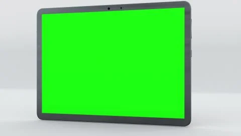 Demonstration of a tablet with green screen, computer generated. Touchscreen イラスト素材