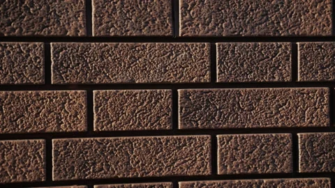 Demonstration of the texture of plastic facade panels imitating clinker Stock Footage 166838557