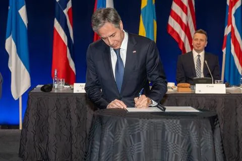 In demonstration of their shared commitment, Secretary of State Antony J. ... Stock Photos