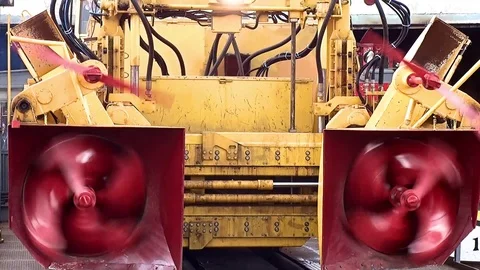 Demonstration train snowblower Stock Footage 107662784