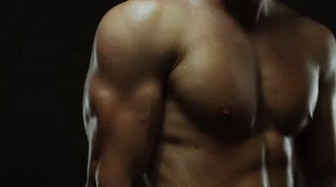 Demonstration of triceps muscles Stock Footage 53144285