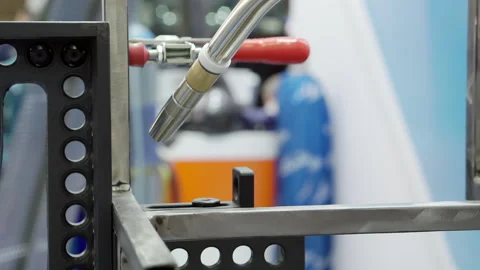 Demonstration of welding equipment in the form of a manipulator. Stock Footage 166551885
