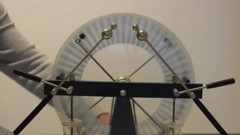 Demonstration of a Wimshurst machine Stock Footage 174876104