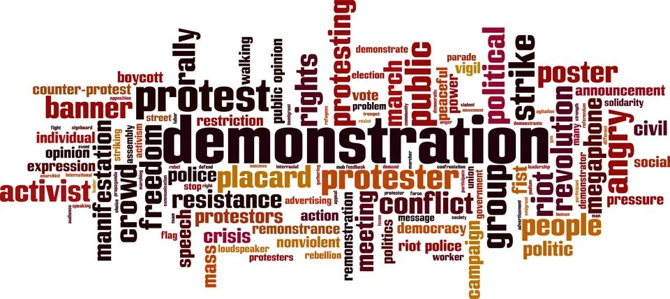Demonstration word cloud Stock Illustration