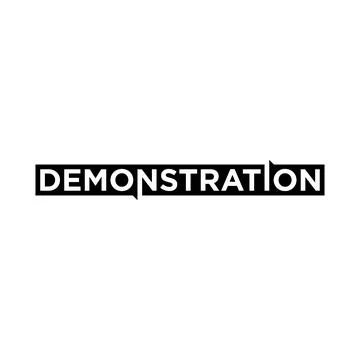 Demonstration wordmark logo design vector Stock Illustration
