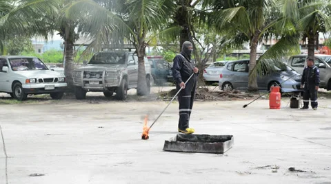 Demonstration of work of firemen at the  Provincial Electricity Authority Video stock 29045130