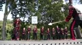 Demonstrations of martial arts at martial arts festival in Feofania park in Kiev HD Footage