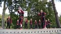 Demonstrations of martial arts at martial arts festival in Feofania park in Kiev HD Footage