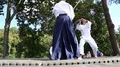 Demonstrations of martial arts at martial arts festival in Feofania park in Kiev HD Footage