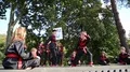 Demonstrations of martial arts at martial arts festival in Feofania park in Kiev HD Footage