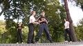 Demonstrations of martial arts at martial arts festival in Feofania park in Kiev HD Footage