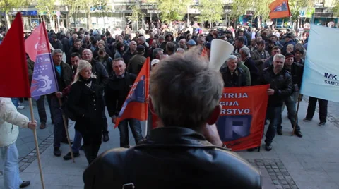 Demonstrations Of Workers 스톡 동영상 32722495