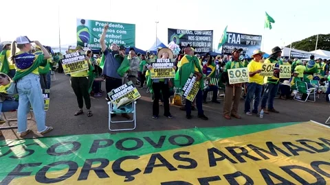 Demonstrators in Brasilia Stock Footage 223253630