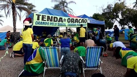 Demonstrators in Brasilia Stock Footage 223254530