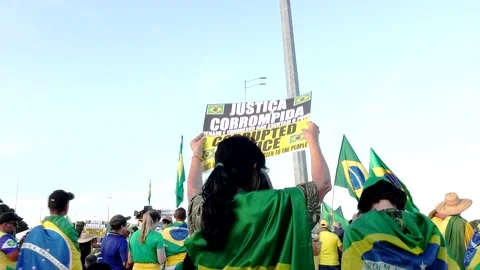 Demonstrators in Brasilia Stock Footage 223254766