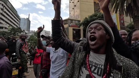 Demonstrators Chant 스톡 동영상 311483705