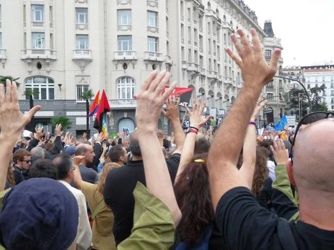 Demonstrators in front of the Congress Stock Photos